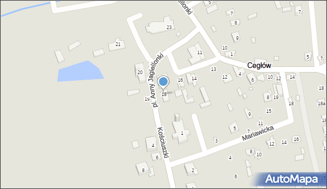 Cegłów, Plac Anny Jagiellonki, 18, mapa Cegłów