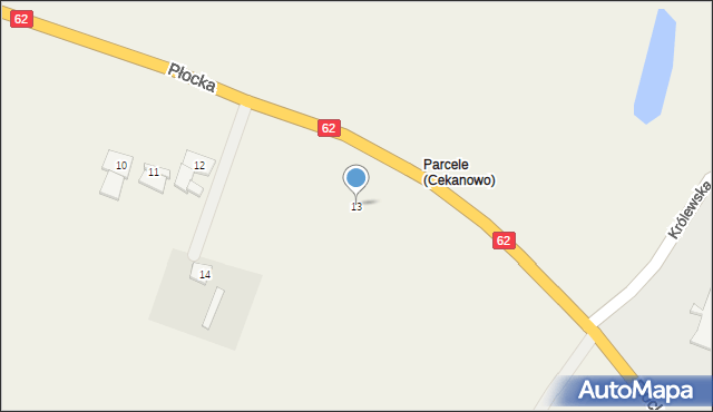 Cekanowo, Płocka, 13, mapa Cekanowo