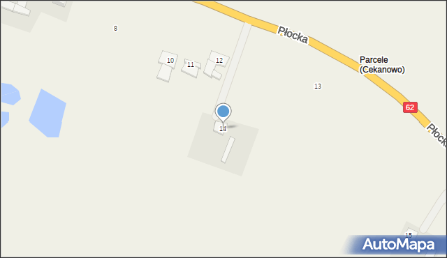 Cekanowo, Płocka, 14, mapa Cekanowo