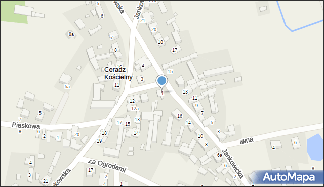 Ceradz Kościelny, Plac Harcerski, 1, mapa Ceradz Kościelny