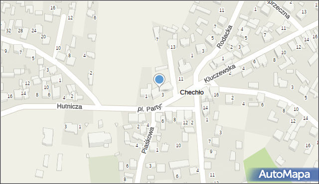 Chechło, Plac Partyzantów, 5, mapa Chechło