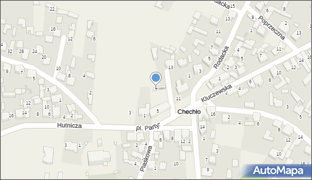 Chechło, Plac Partyzantów, 7, mapa Chechło