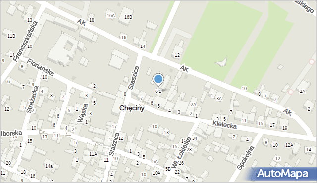 Chęciny, Plac Żeromskiego Stefana, 6/1, mapa Chęciny