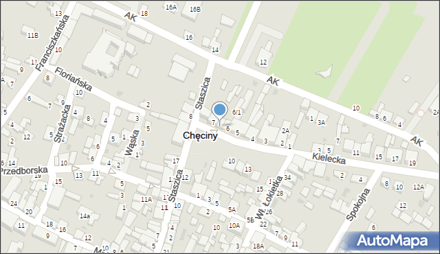 Chęciny, Plac Żeromskiego Stefana, 6/2, mapa Chęciny