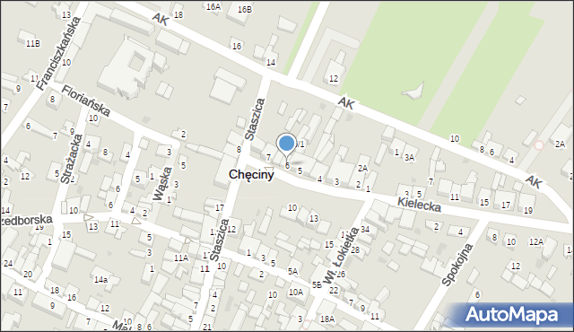 Chęciny, Plac Żeromskiego Stefana, 6, mapa Chęciny
