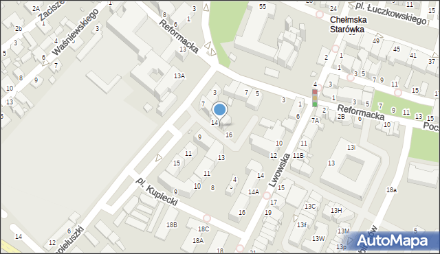 Chełm, Plac Kupiecki, 15, mapa Chełma