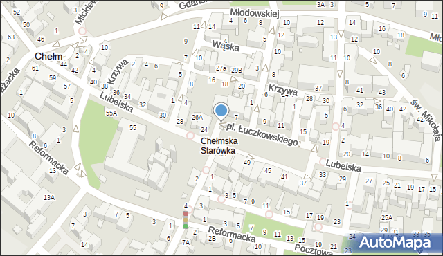 Chełm, Plac Łuczkowskiego Edwarda, dr., 1, mapa Chełma