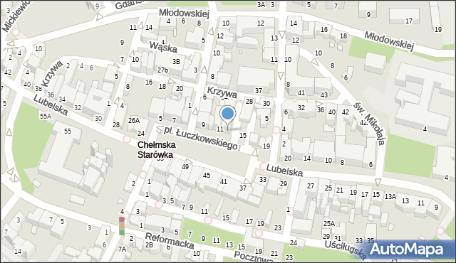 Chełm, Plac Łuczkowskiego Edwarda, dr., 13, mapa Chełma