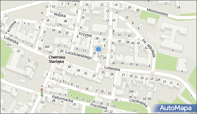 Chełm, Plac Łuczkowskiego Edwarda, dr., 17, mapa Chełma