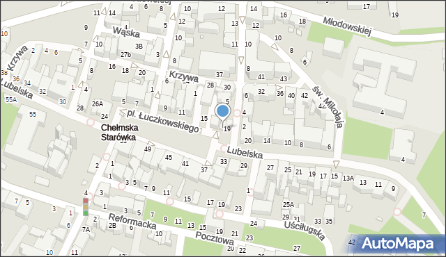 Chełm, Plac Łuczkowskiego Edwarda, dr., 19A, mapa Chełma