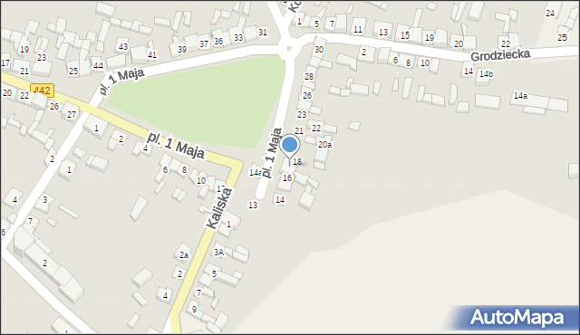 Chocz, Plac 1 Maja, 17, mapa Chocz