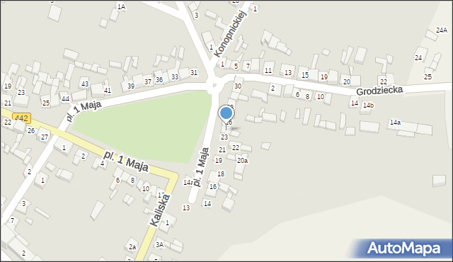 Chocz, Plac 1 Maja, 24, mapa Chocz