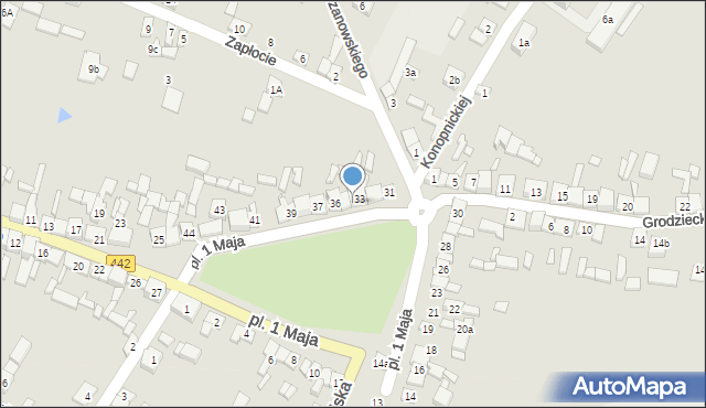 Chocz, Plac 1 Maja, 34, mapa Chocz