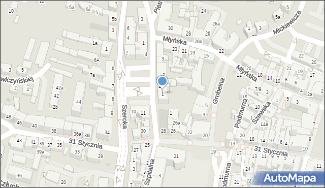 Chojnice, Plac Jagielloński, 1, mapa Chojnic