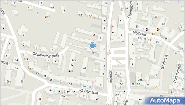 Chojnice, Plac Jagielloński, 7a, mapa Chojnic
