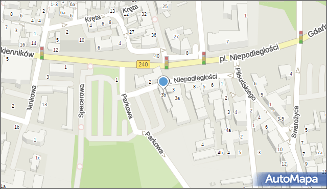 Chojnice, Plac Niepodległości, 3b, mapa Chojnic
