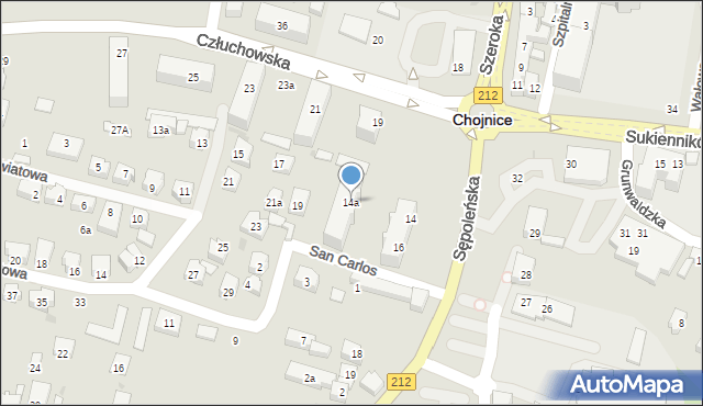 Chojnice, Plac Piastowski, 14a, mapa Chojnic