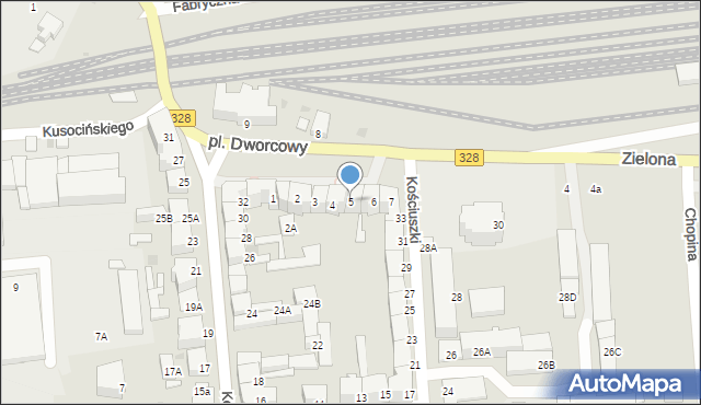 Chojnów, Plac Dworcowy, 5, mapa Chojnów