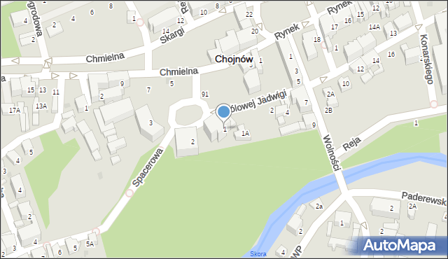 Chojnów, Plac Zamkowy, 1, mapa Chojnów
