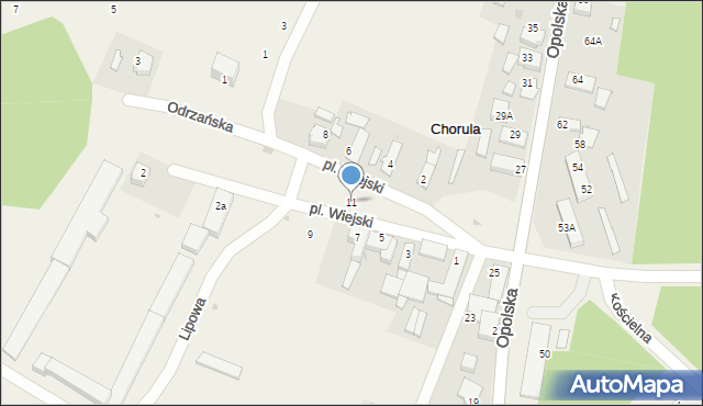 Chorula, Plac Wiejski, 11, mapa Chorula