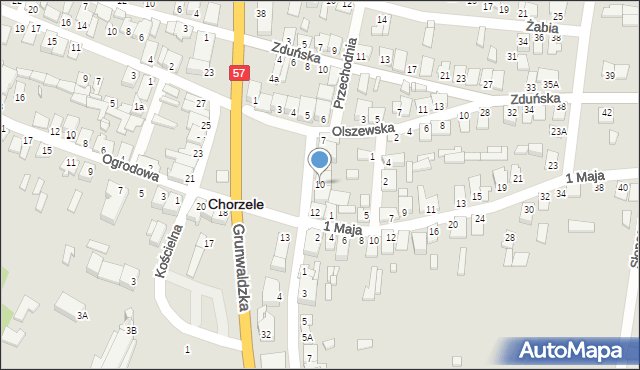 Chorzele, Plac Kościuszki Tadeusza, gen., 10, mapa Chorzele