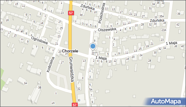Chorzele, Plac Kościuszki Tadeusza, gen., 12, mapa Chorzele
