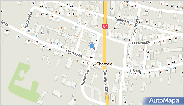 Chorzele, Plac Kościuszki Tadeusza, gen., 22, mapa Chorzele