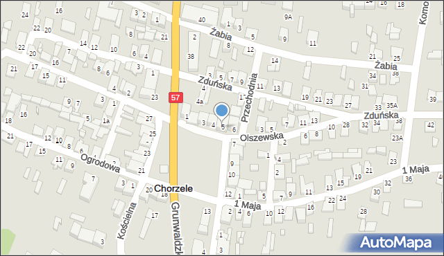 Chorzele, Plac Kościuszki Tadeusza, gen., 5, mapa Chorzele