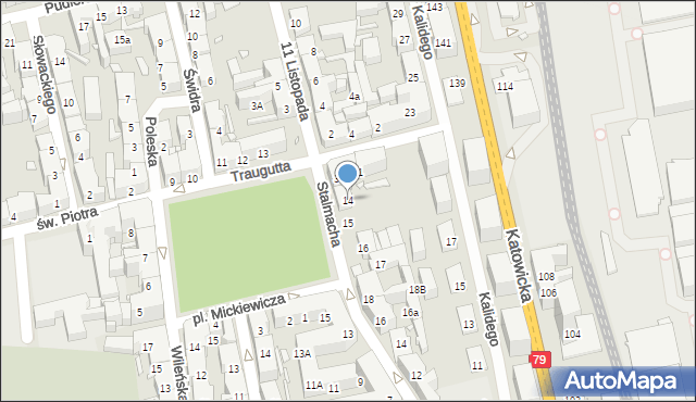 Chorzów, Plac Mickiewicza Adama, 14, mapa Chorzów