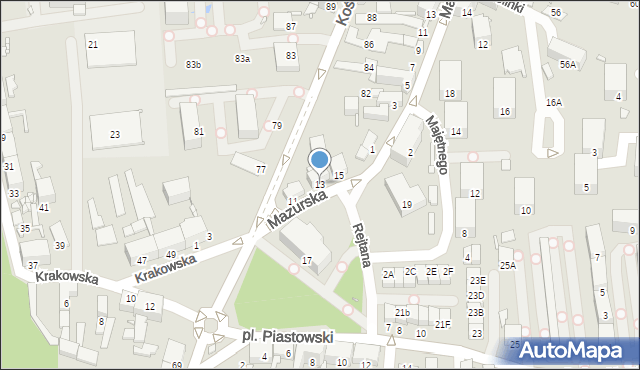 Chorzów, Plac Piastowski, 13, mapa Chorzów