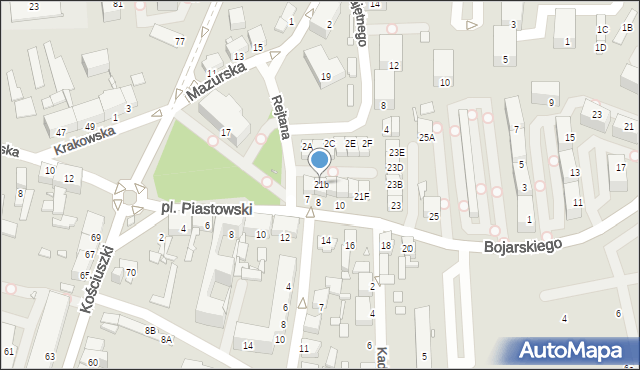 Chorzów, Plac Piastowski, 21b, mapa Chorzów