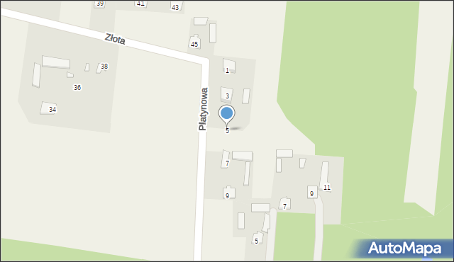 Chrzęsne, Platynowa, 5, mapa Chrzęsne