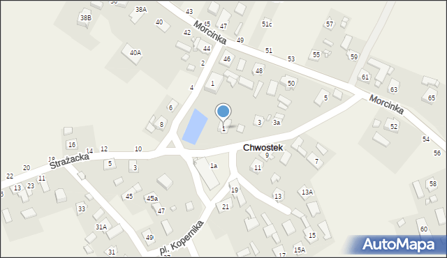 Chwostek, Plac Kopernika Mikołaja, 1, mapa Chwostek
