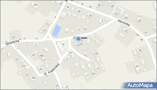 Chwostek, Plac Kopernika Mikołaja, 11, mapa Chwostek