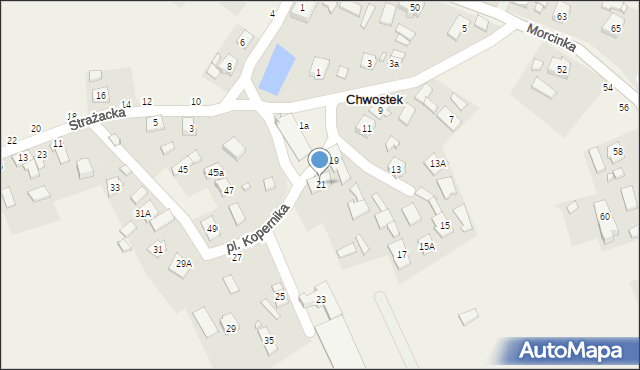 Chwostek, Plac Kopernika Mikołaja, 21, mapa Chwostek