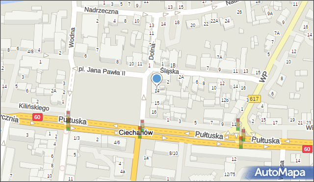 Ciechanów, Plac Jana Pawła II, 14, mapa Ciechanów