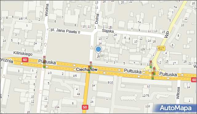 Ciechanów, Plac Jana Pawła II, 16, mapa Ciechanów