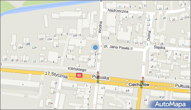Ciechanów, Plac Jana Pawła II, 3, mapa Ciechanów