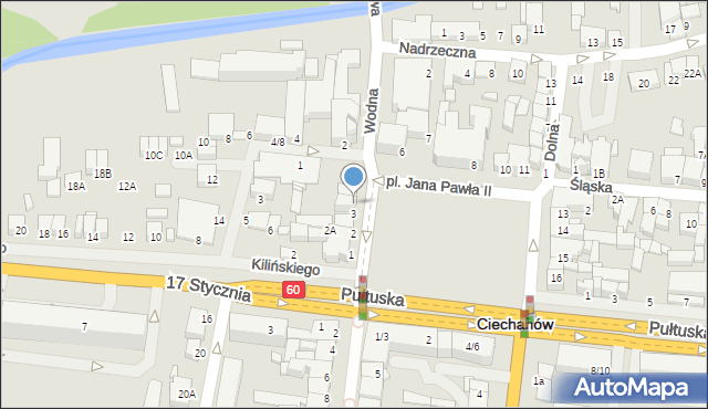 Ciechanów, Plac Jana Pawła II, 4, mapa Ciechanów