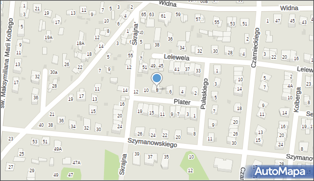 Ciechanów, Plater Emilii, 8, mapa Ciechanów