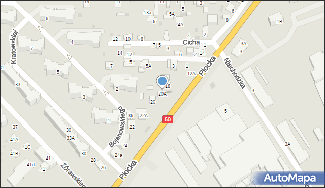 Ciechanów, Płocka, 20A, mapa Ciechanów