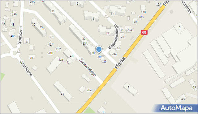 Ciechanów, Płocka, 28, mapa Ciechanów