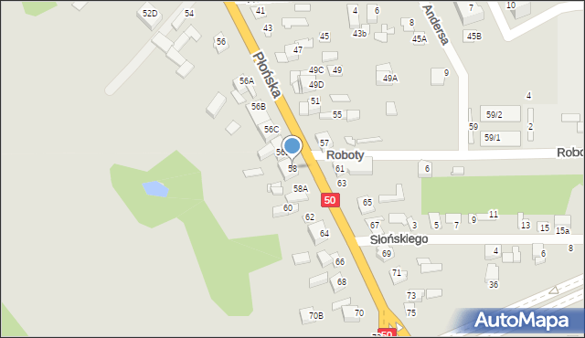 Ciechanów, Płońska, 58, mapa Ciechanów