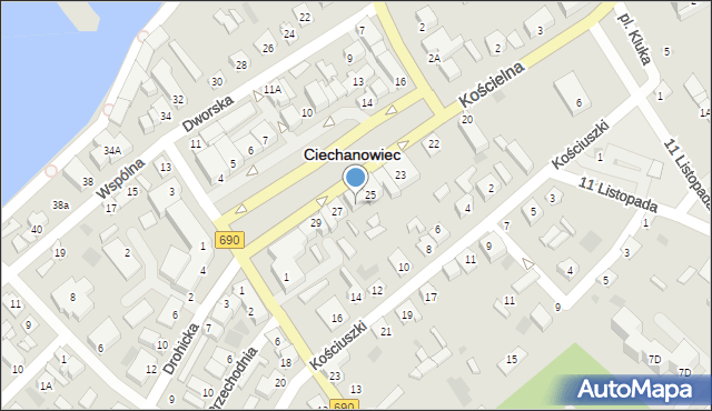 Ciechanowiec, Plac 3 Maja, 26, mapa Ciechanowiec