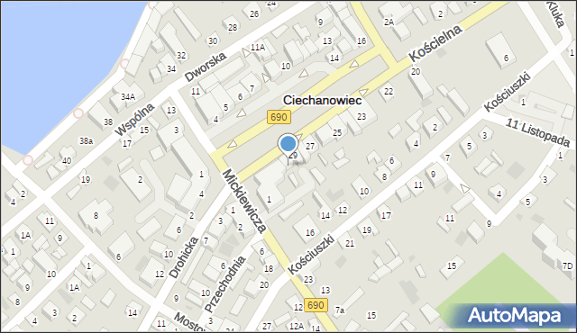 Ciechanowiec, Plac 3 Maja, 30, mapa Ciechanowiec