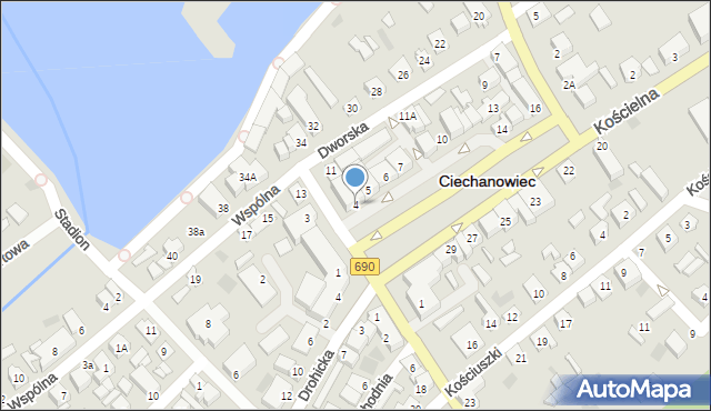 Ciechanowiec, Plac 3 Maja, 4, mapa Ciechanowiec