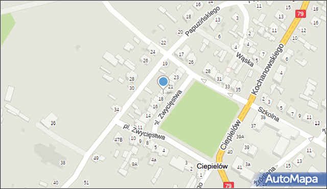Ciepielów, Plac Zwycięstwa, 19, mapa Ciepielów
