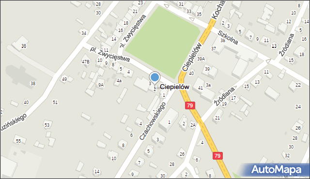 Ciepielów, Plac Zwycięstwa, 2, mapa Ciepielów