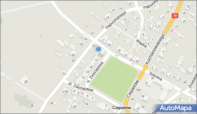 Ciepielów, Plac Zwycięstwa, 22, mapa Ciepielów