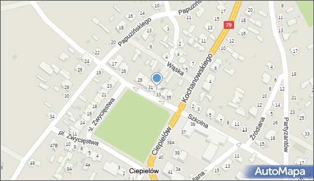 Ciepielów, Plac Zwycięstwa, 32, mapa Ciepielów